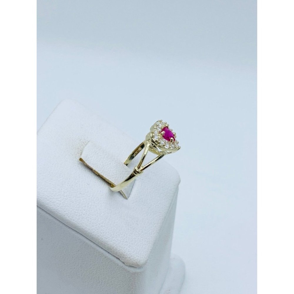 10k Solid Gold Ring Ring Heart Size 8 - image 2